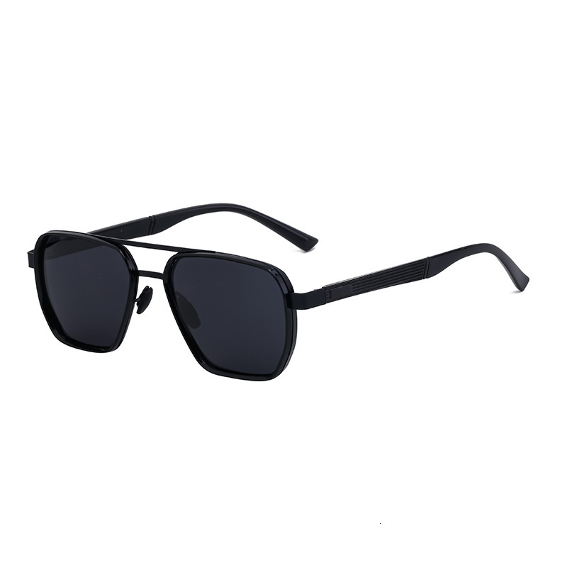 fashion double-bridge sunglasses for men, outdoor driving sun protection eyewear, wholesale square-frame glasses shades