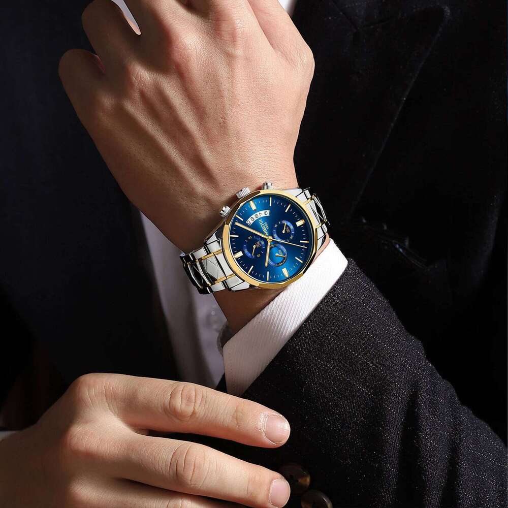 NIBOSI Fashion Mens Watches Top Brand Luxury Watch Men Waterproof Wristwatch Quartz Luminous Chronograph Clock Relogio Masculino