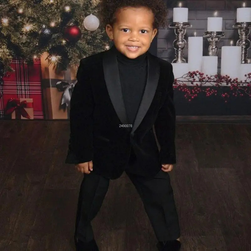Kids 1 Year Birthday Dress Baby Boys Green Velvet Blazer Jacket Pants Pograph Suit Children Wedding Performance Party Wear 260311