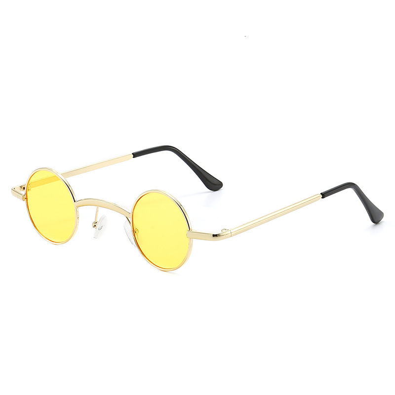 Sun Small Metal Hip-Hop Sunglasses Retro TikTok Street Style Prince Glasses Trendy Hot Item for Outings