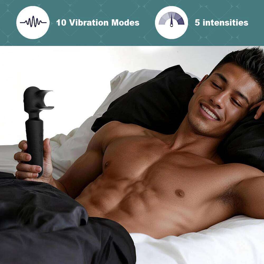 AV Wand Vibrator Men Women Couple Penis Vibrators Male Masturbator Adult Sex Toys 2 in 1 for Nipple Clitoral Stimulation Z260311