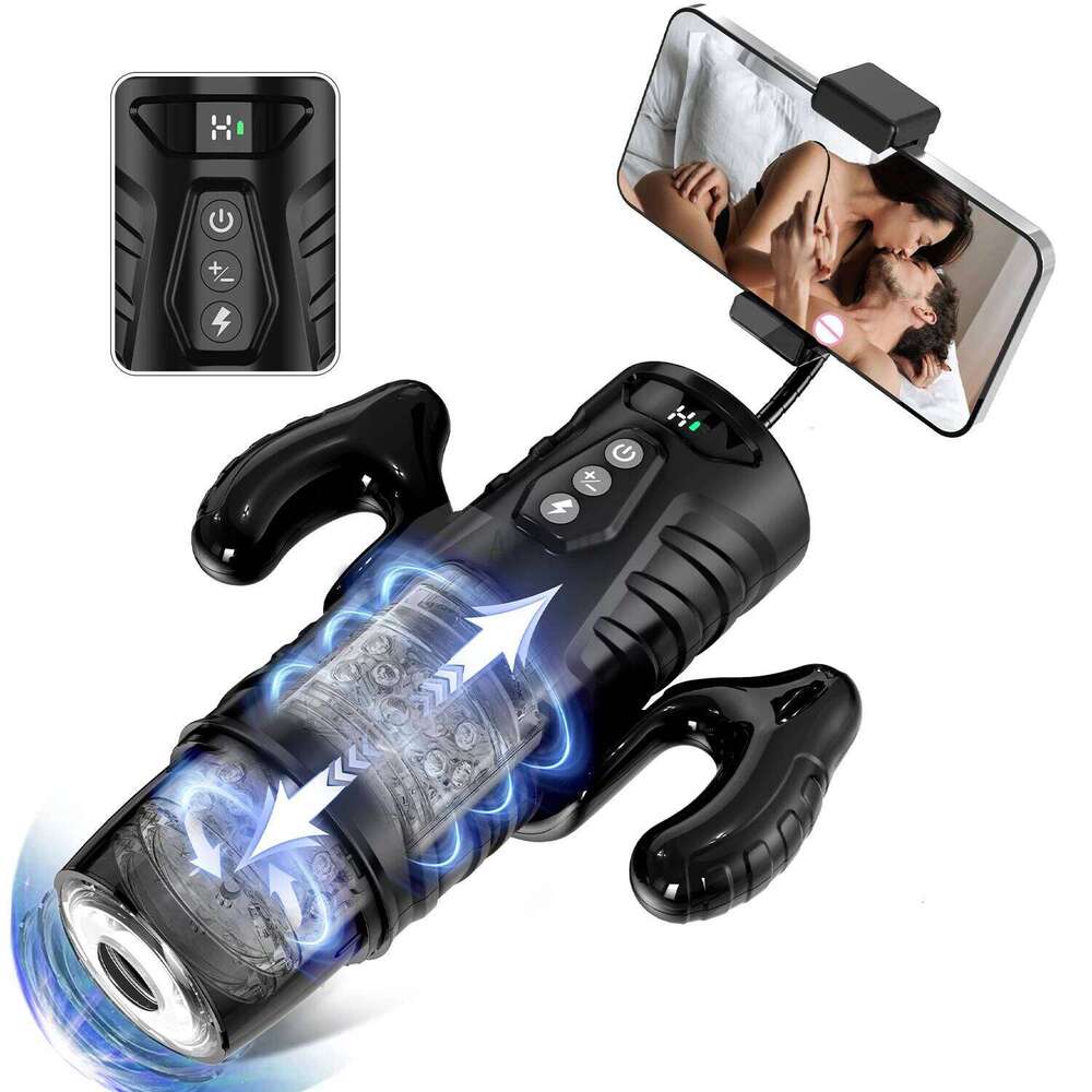 Automatic Telescopic Male Masturbator 7 Thrusting Rotating Modes Pocket Pussy Blowjob Sex Machine Penis Pump Piston Mastubator Z260312