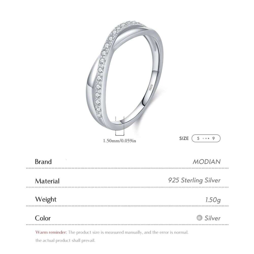 MODIAN 925 Sterling Silver Geometric X Shape Finger Rings Trendy Stackable Vacation Ring For Women Fine Jewelry H260312