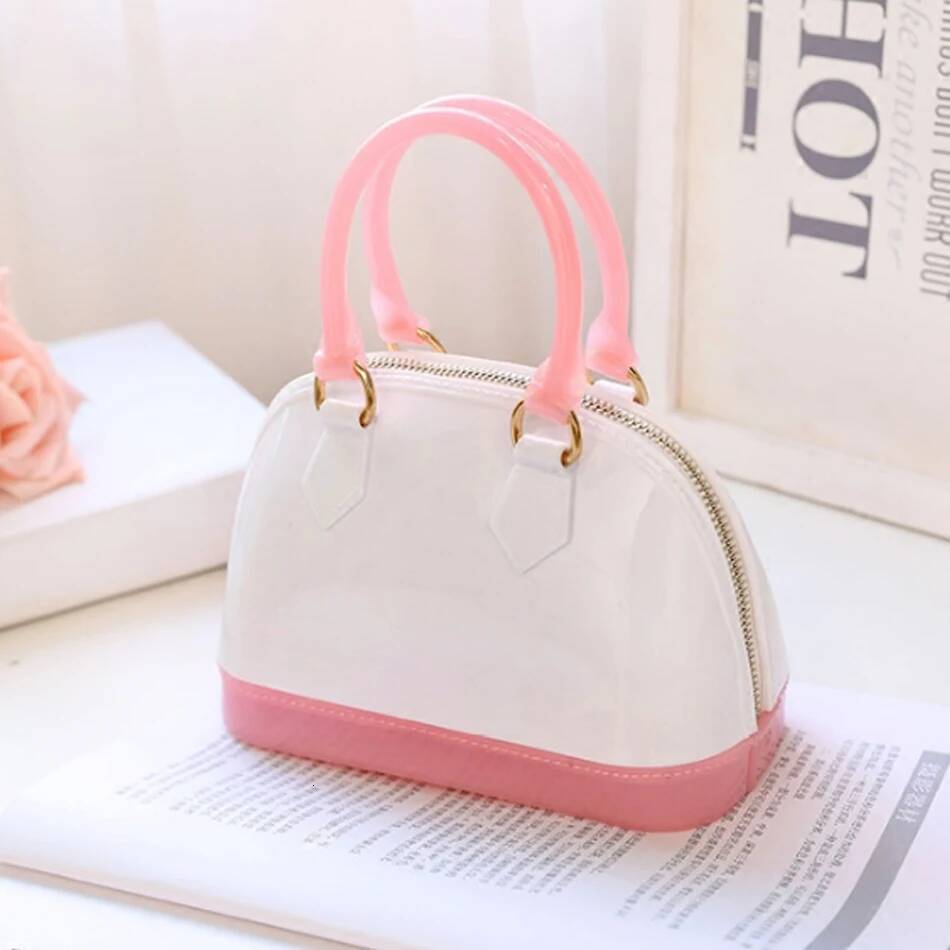 Small PVC Waterproof Candy Colors Jelly Handbag Fashion Shell Shoulder Crossbody Summer Beach Bag