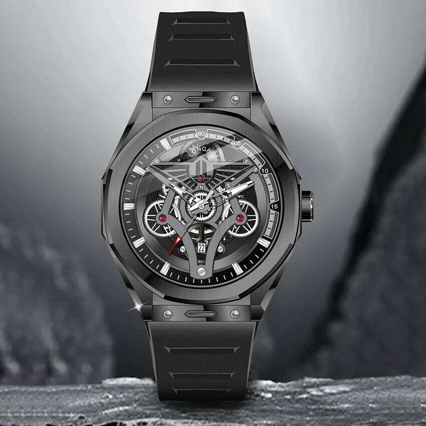 New Fashionable Trendy Watche Luminous Calendar Function Silicone Strap Waterproof Men's Quartz Watch relojes para hombres