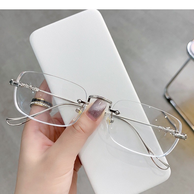 Internet Celebrity Style Color-Changing Rimless Fashion Retro Korean Version Trendy Prescription Eyeglass Frames for Men