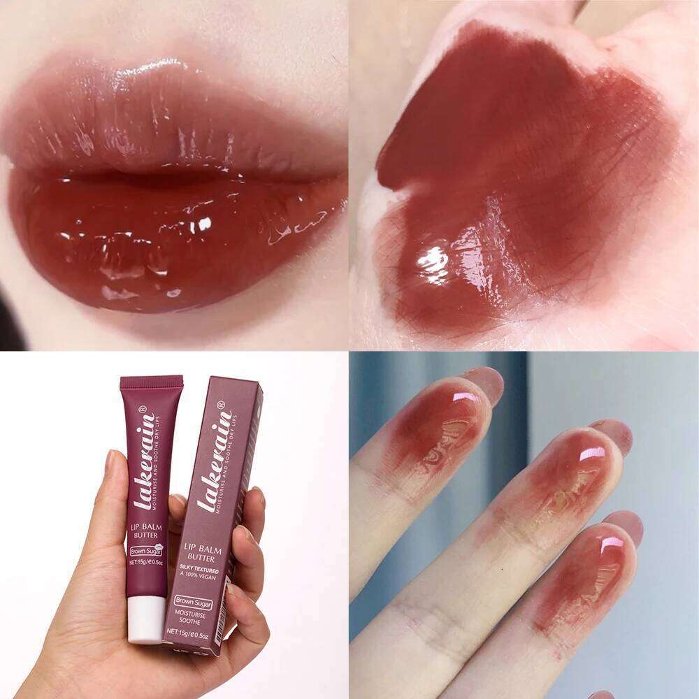 Moisturizing Balm Day/Night Hydrating Mask Shea Butter Vanilla Brown Sugar Jelly Lip Oil Gel Improves Dry Lips W260311