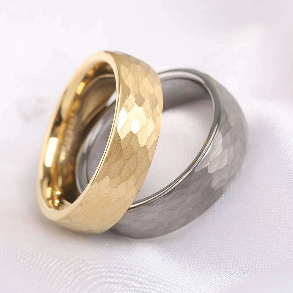 Fashion Retro Fish Scale Pounding Pattern Titanium Rings For Men Women Stainless Steel Couple Ring Wedding Engagement Jewelry H260312