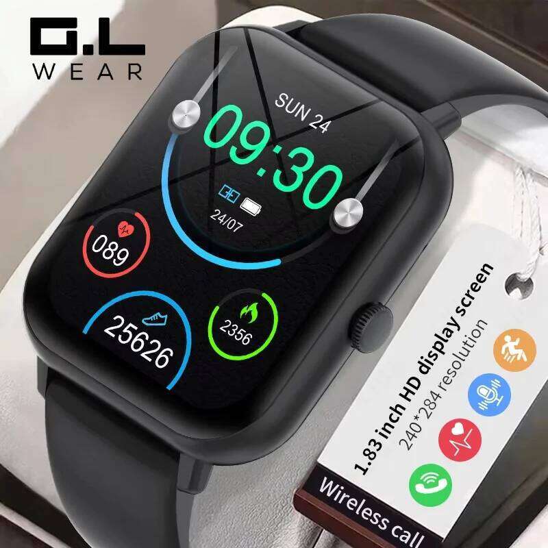 G.L Wear 2025 New Smart Watch 1.83" HD Screen Multiple Modes Bluetooth Call Sports Health Smartwatch Men Women