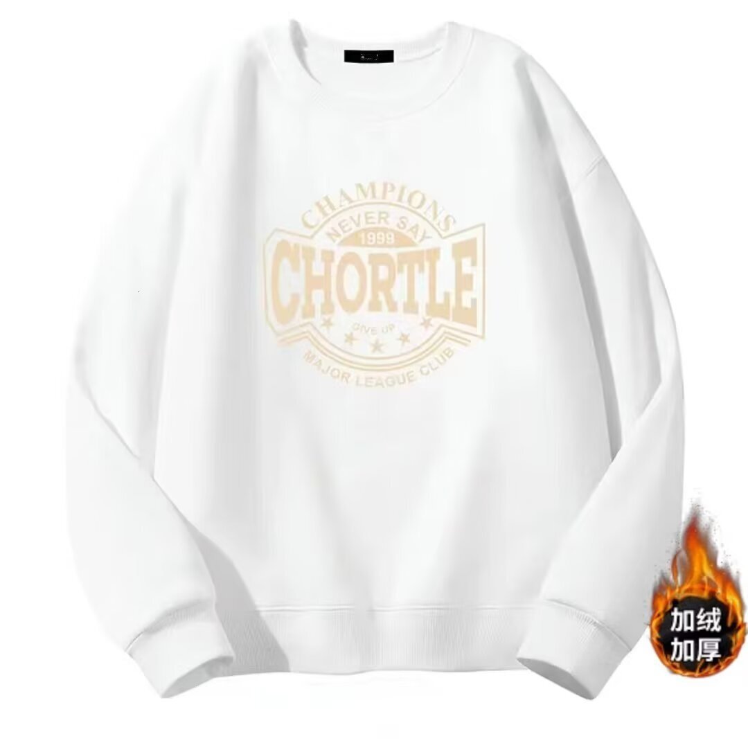 Retro Style Men's Sweatshirt Trendy Designer Hoodie Brand Loose Casual Jacket Autumn And Winter Fleece-lined With Stylish Letter Print