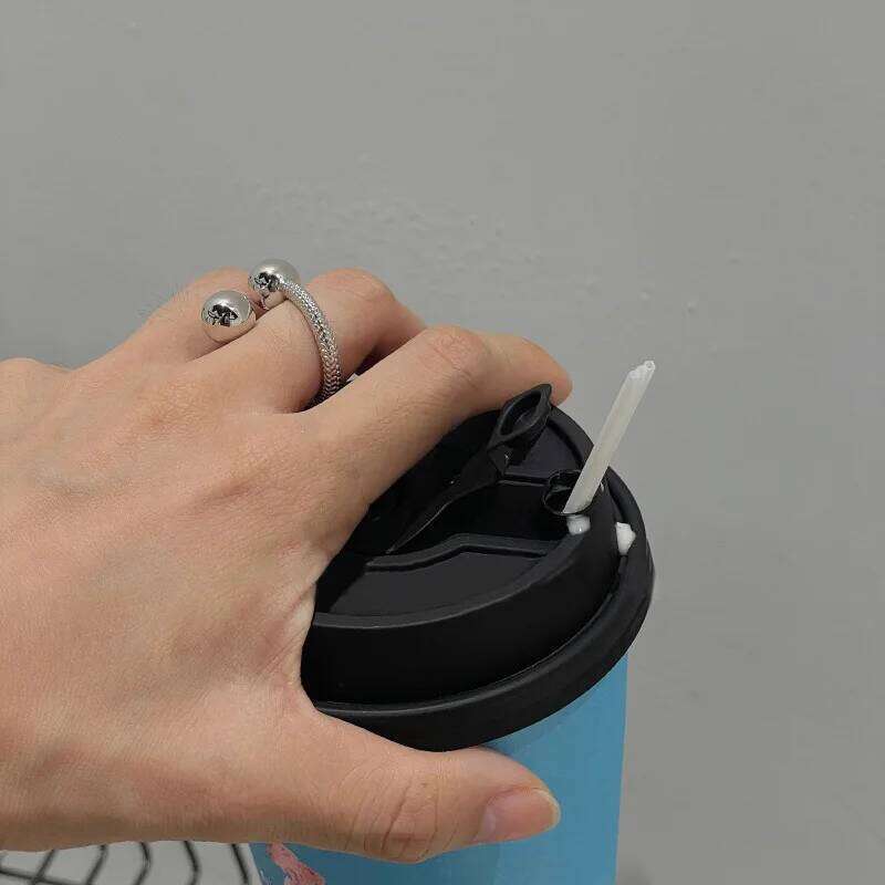 BF CLUB 925 Sterling Rings for Women Fashion Geometric Handmade Irregular Double Balls Ring Party Christmas Gift H260312