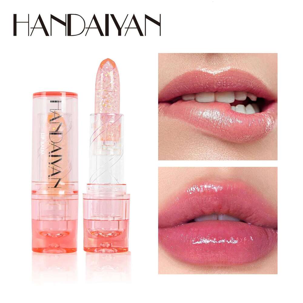 Color Changing Lipstick Jelly Gloss Moisturizing Waterproof Crystal Balm Pink Glitter PH Reactive Lip Makeup Long Lasting W260311