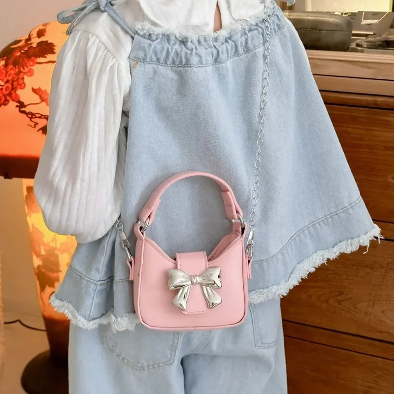 Mini Small Messenger Bags for Girls Chain Purse Handbag Ladies Girl Crossbody Bow Tie Children Bag 260311