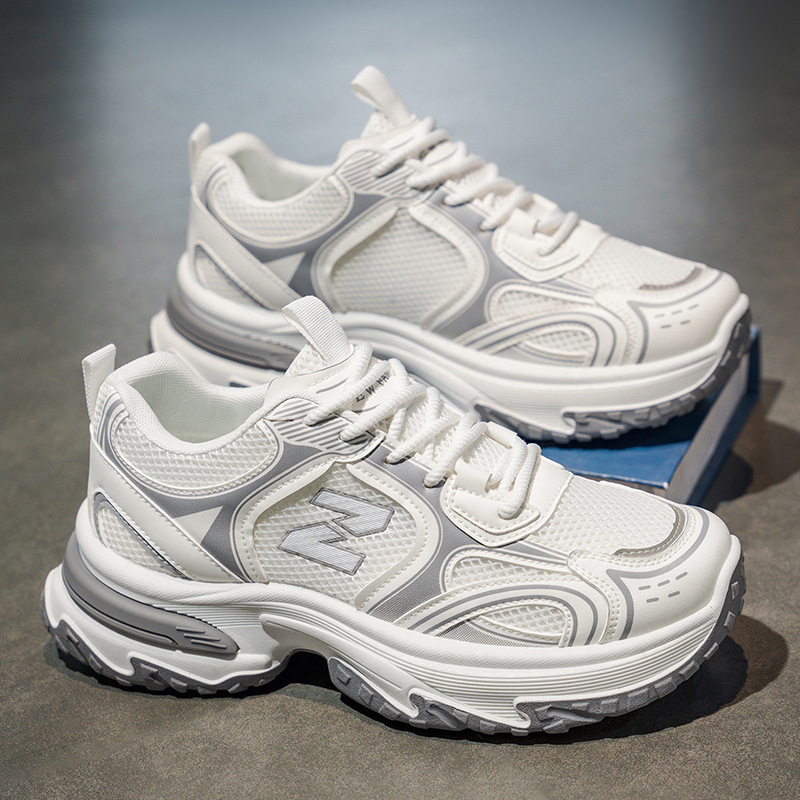 Free shipping casual men Shoes 2026 new design breathable mesh casual shoes fashion versatile thick soled sports shoes size 39-44