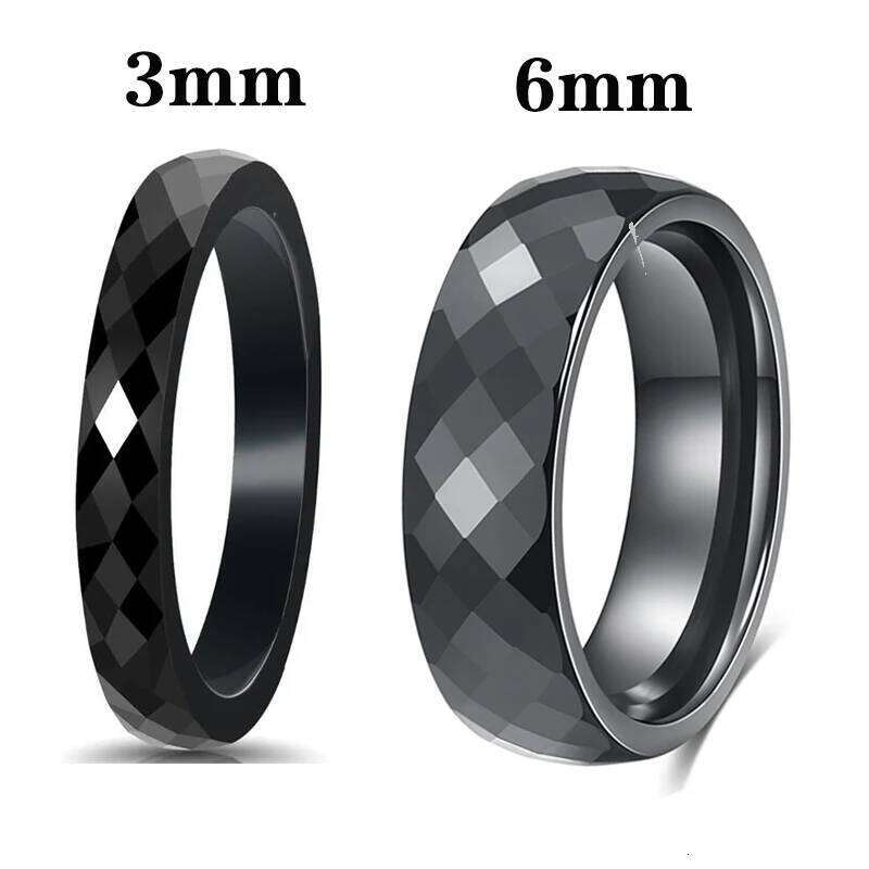 VQYSKO Trendy Black & White Color Cutting Ceramics Jewelry Classic Wedding Engagement Rings For Women Anneaux Anillos H260312