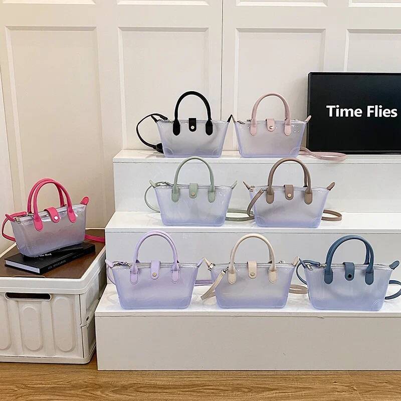 Transparent PVC Ladies Small Handbags Stadium Approved Women Clear Bag Fashion Waterproof Casual Simple Crossbody Shoulder Bags