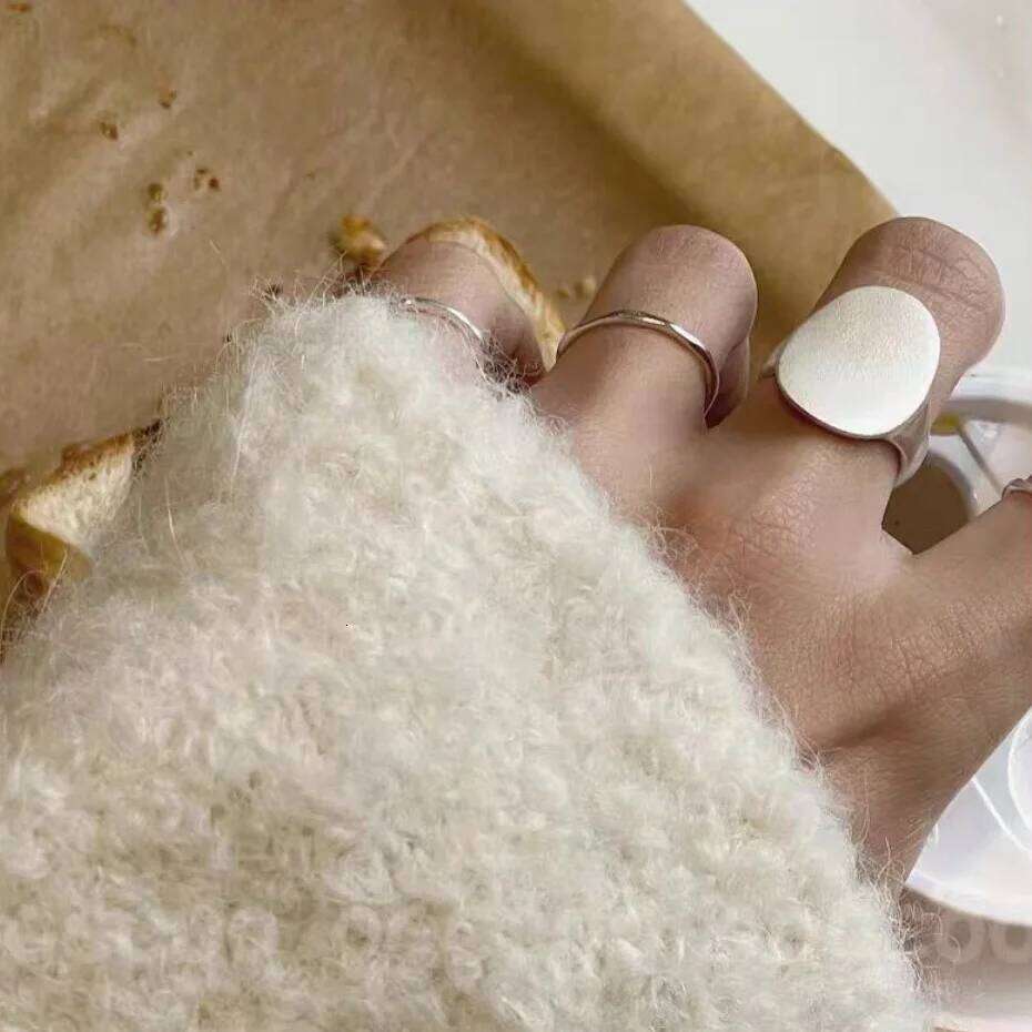 925 Sterling Silver Rings Women Geometric Fine Jewelry Finger Adjustable White Circle Hollow Ring For Party Birthday Gift H260312