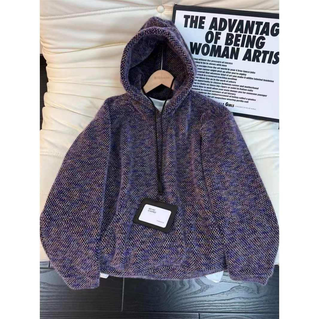 Retro Men's Autumn Winter New Designer Hoodie Plush Loose Versatile Personality Casual Fashion Trendy Hooded Sweatshirt