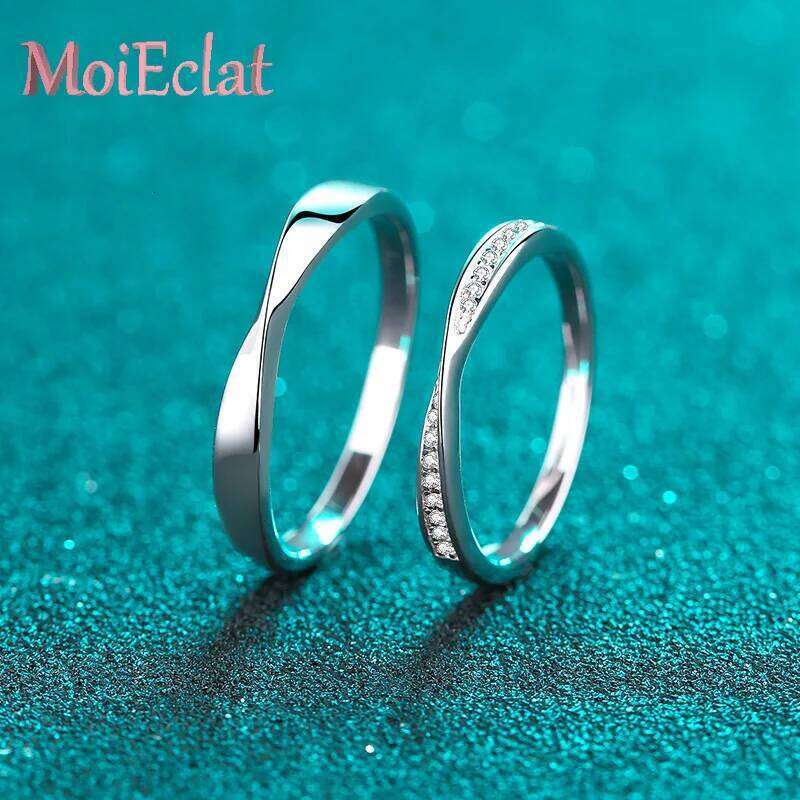 Gorgeous Valentine's Day Gift Platinum Couple Ring for Women & Men, Moissanite Cluster Design Pt950 Fine Jewelry Birthday Gifts H260312