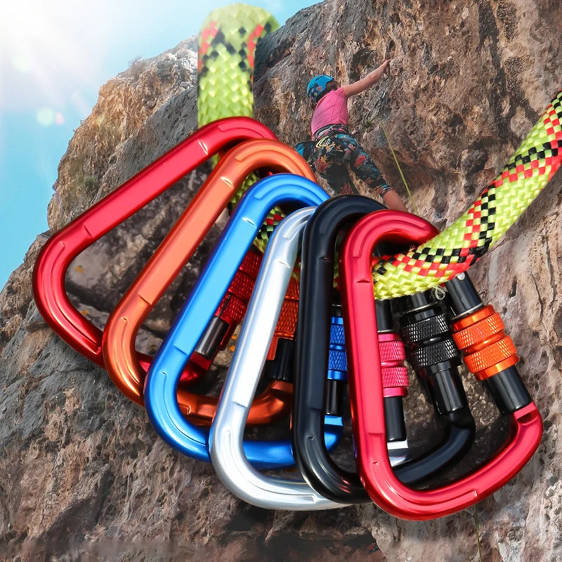 CLIWIZ 25kN Climbing Carabiner Safety Connector Lock Aluminum Heavy Duty HMSCarabiner Screw with CE 260228