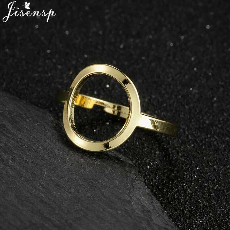 Trendy Stainless Steel Rings for Women Vintage Geometric Round Opening Adjustable Ring Stackable Midi Ringen New Jewelry 2025 H260312