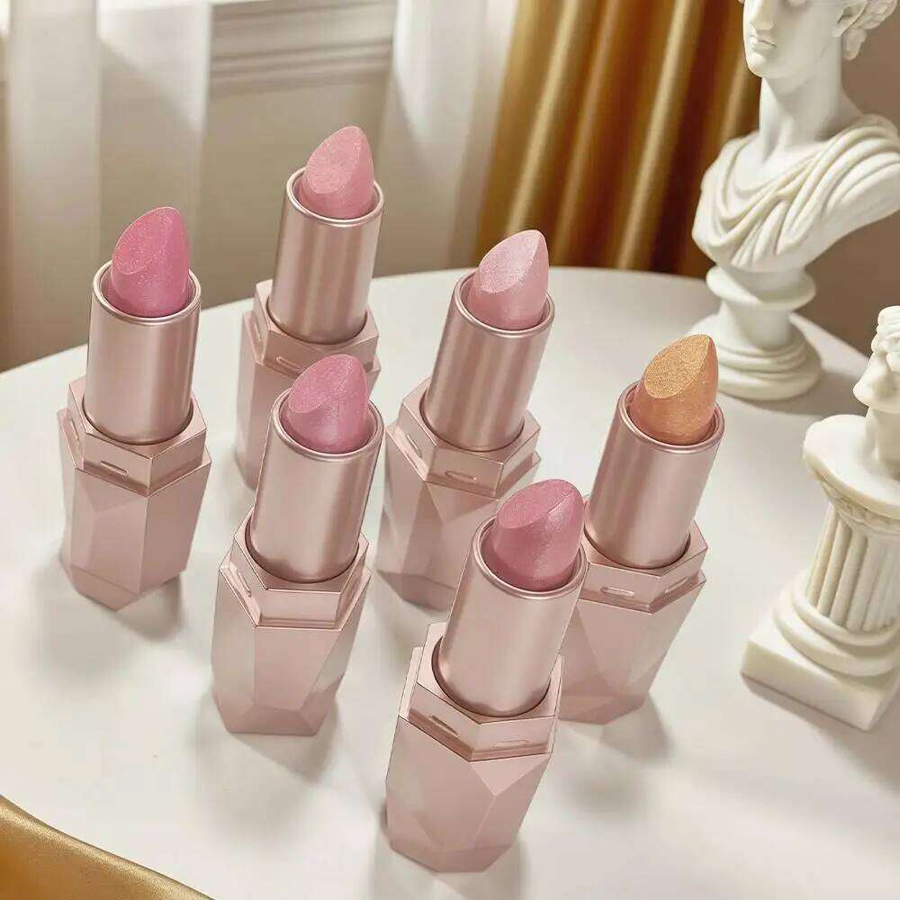 Diamond Glitter Long Lasting Waterproof Moisturizing Highly Pigmented Metallic Shine Pearlescent Non Stick Cup Lipstick W260311