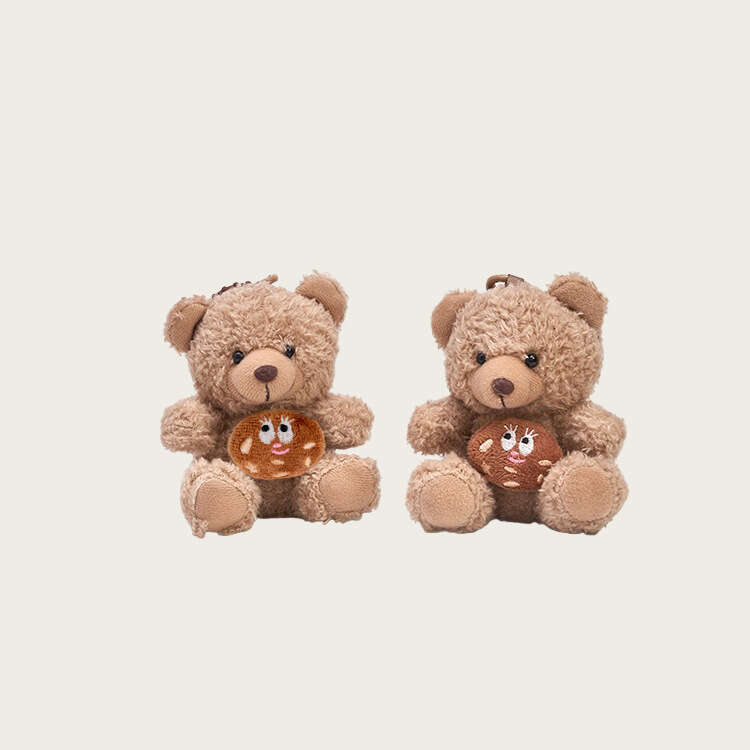 Backpack for Girls, High-End Keychain, Small Plush Doll, Cute Bear Cookie Bag Pendant