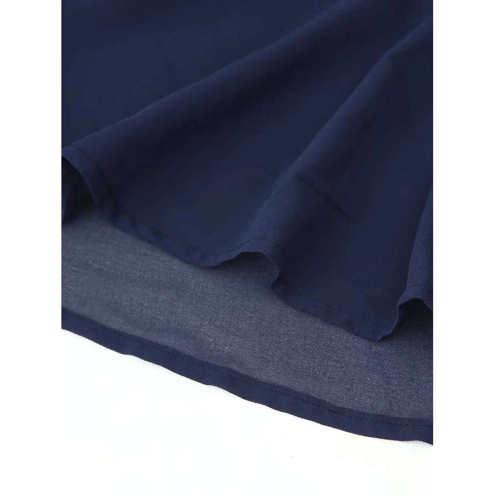 Tidalyf 2025 Women Color Block Backless Dress Sleeveless Round Neck with Fringe Trim and Sheer Chiffon Hem Sexy Party Outfit C260311