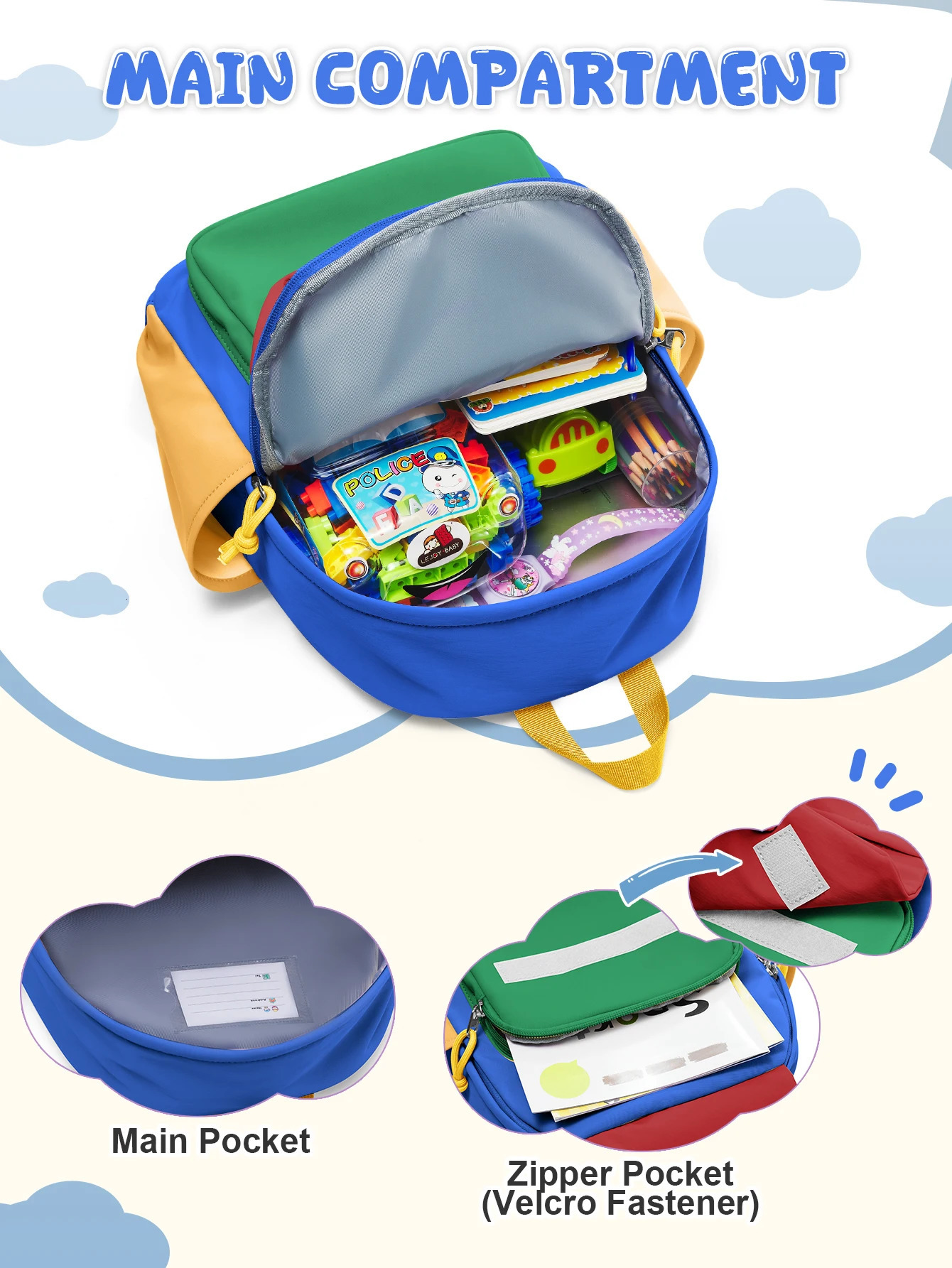 Cute Backpack for Boys Girls Lightweight Waterproof School Bag Perfect Daycare Preschool Kindergarten Hiking Travel 260311