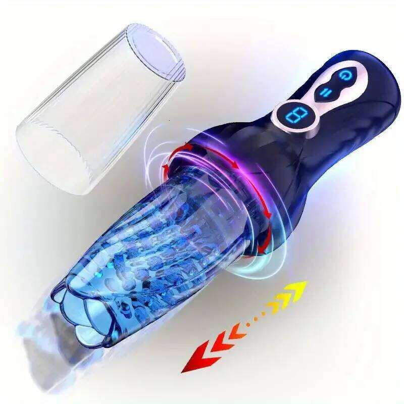Automatic masturbation device, 10 types of vibration thrust & rotation modes, penis pump, stroker, adult male toy Z260312