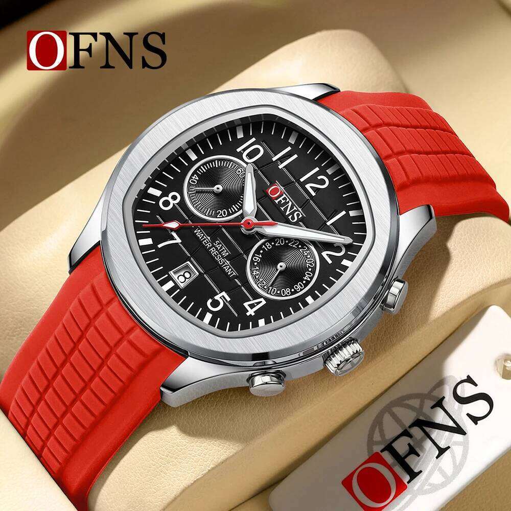 OFNS Top selling 8020 New Two Eyes Five Needle Calendar Waterproof and Fashionable Men's Quartz Watch 2025
