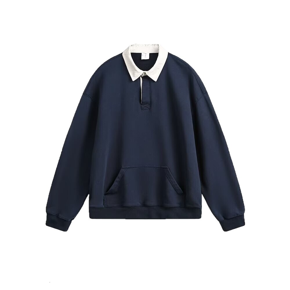 Men's POLO Collar Long Sleeve Sweatshirt Autumn Loose Fit Versatile Trendy Casual Spring And Designer Hoodie Autumn New Jacket