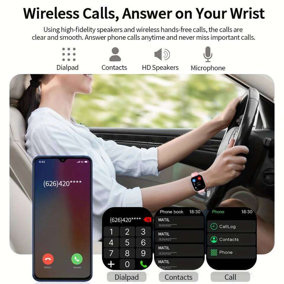 LAXASFIT 2025 New Bluetooth Call Message Reminder Man Woman Gift Full Touch Screen Sports Fitness Smart Watch