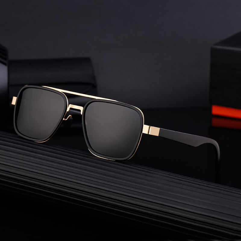 2026 New Fashion Square Frame Polarized Sunglasses for Men Driving Anti-Glare Outdoor Sun Protection Shades