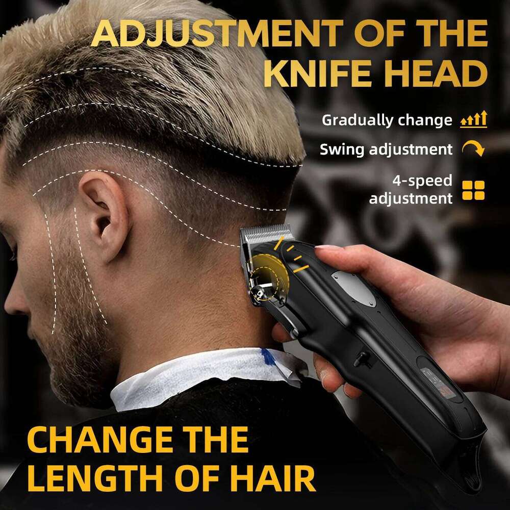 KIKIDO Professional Men Electric Trimmer 1200mAh Rechargeable Hair Clipper Adjustable Trimming Length Cordless Beard Shaver C260312