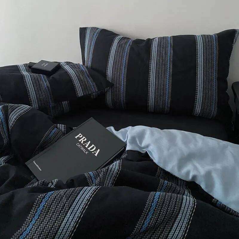 Bed Linen Duvet Sheets Simple Style Four-piece Japanese Dormitory Bedding Single Student Cover Quilt Three-piece Set H260312