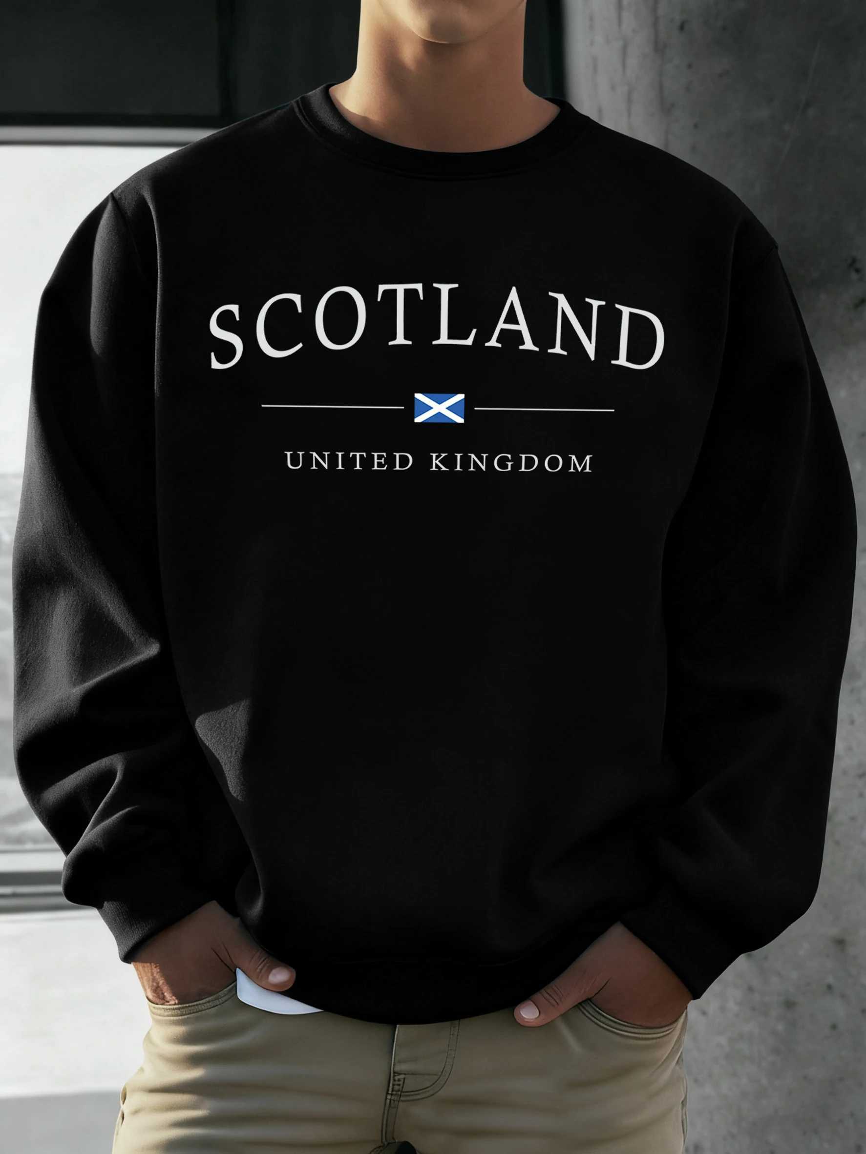 Scotland United Kingdom Prints Sweatshirts Men Fleece Soft Pullovers Street Oversize Sportswear Autumn Casual Unisex Clothes M260312