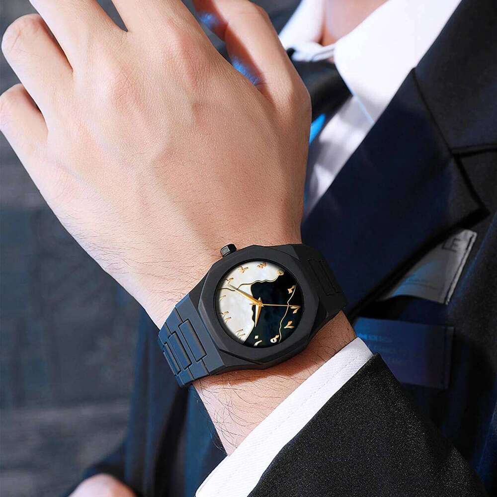 2025 New Hot Selling Silicone Strap Black Sports Style 40mm Quartz Movement Fashion Arabic Digital Wrist Watch for Men