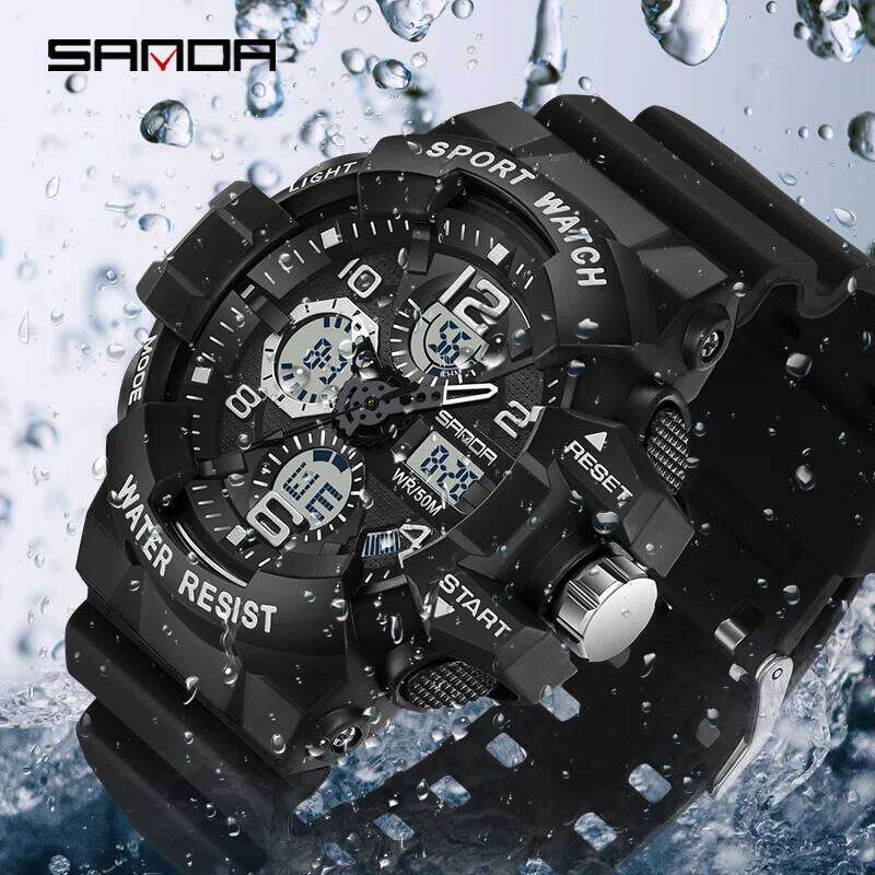 SANDA LED Digital Men G Style Military Sports Electronic Double Display Date waterproof Quartz Watch Relogio Masculino - view 4