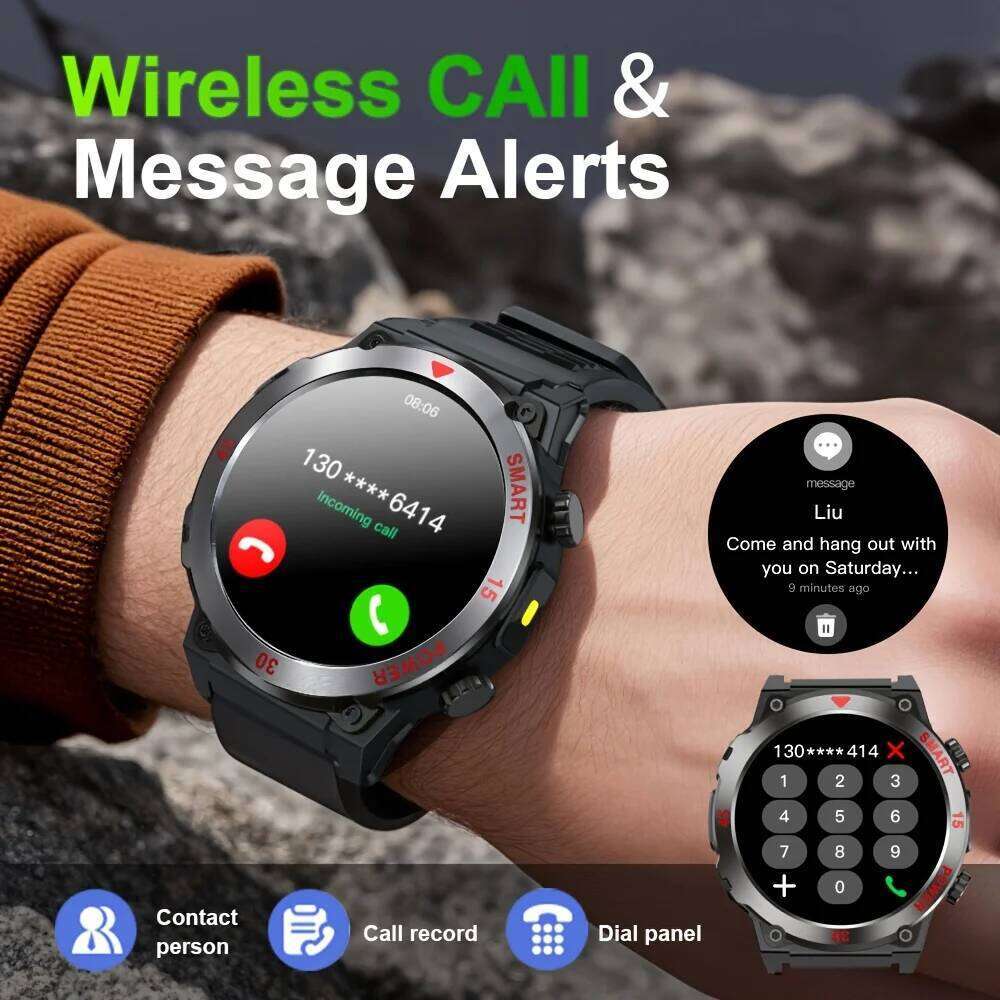 New Smart Watch 1.52 inch HD Display Bluetooth Call LED Flashlight Multiple ModesPedometer Men's Sports Smartwatch