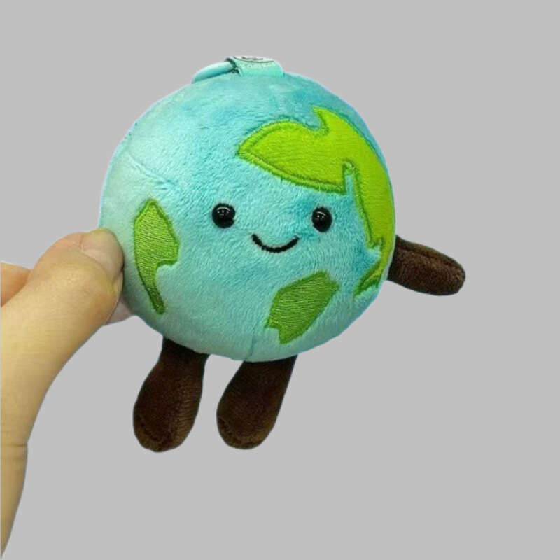 Celebrity-style small earth plush toy pendant, creative backpack decoration, keychain, birthday gift wholesale