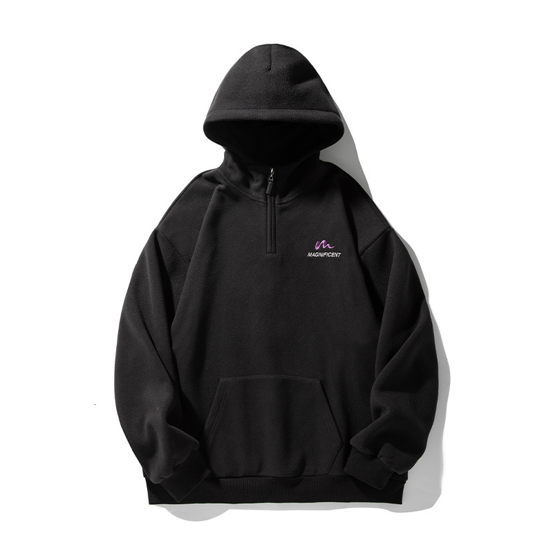 430G Heavyweight Fleece Half-zip Hoodie For Men Spring New Designer Hoodie Retro Texture Hoodie Jacket