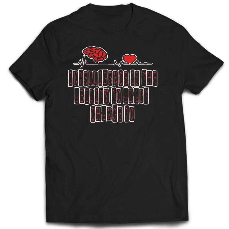 Creative TShirts Funny Geek Tops Intelligence Is The Ability To Adapt Change Letters Print Tee T Shirt Z260312