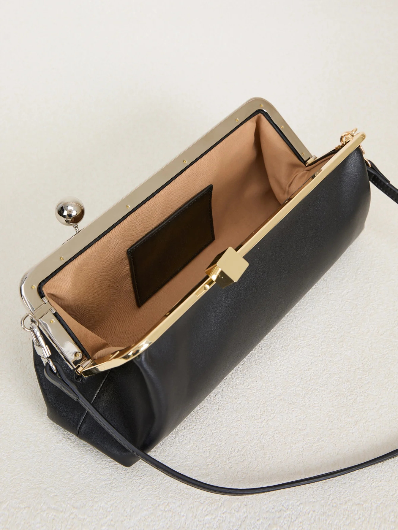 women frame n black clasp clutch purse evening dinner party bag 2025 microfibe leather shoulder 260227