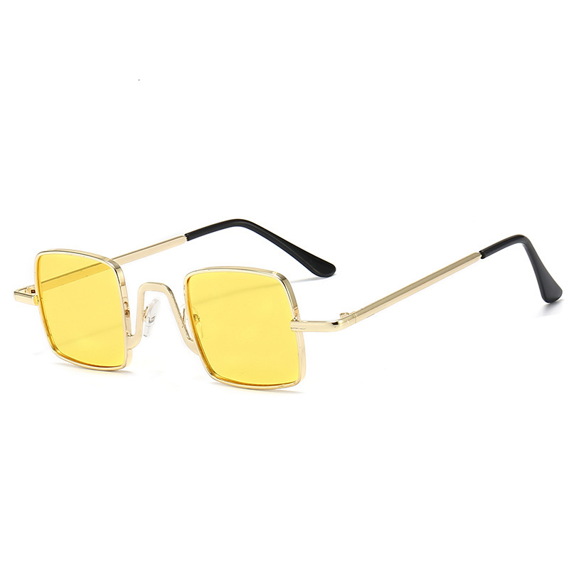 2026 Small Frame Square for Men Women in , Transparent Retro Metal Sunglasses with UV400 Protection