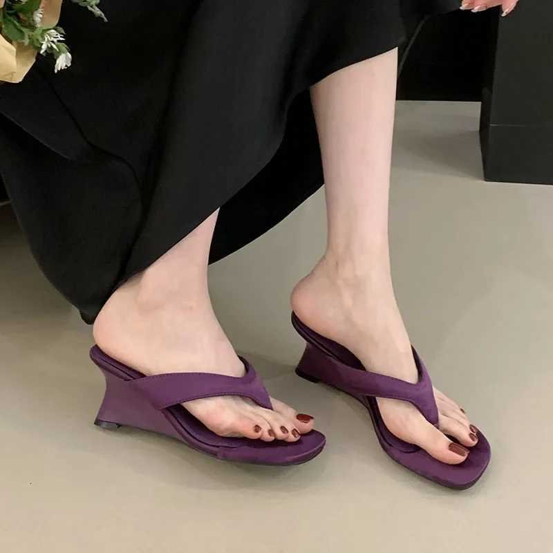 Summer New Flip Flops Ladies Wedges Slides Fashion Casual Beach Sandals Women Concise Comfort Fashion Slippers Female K260312