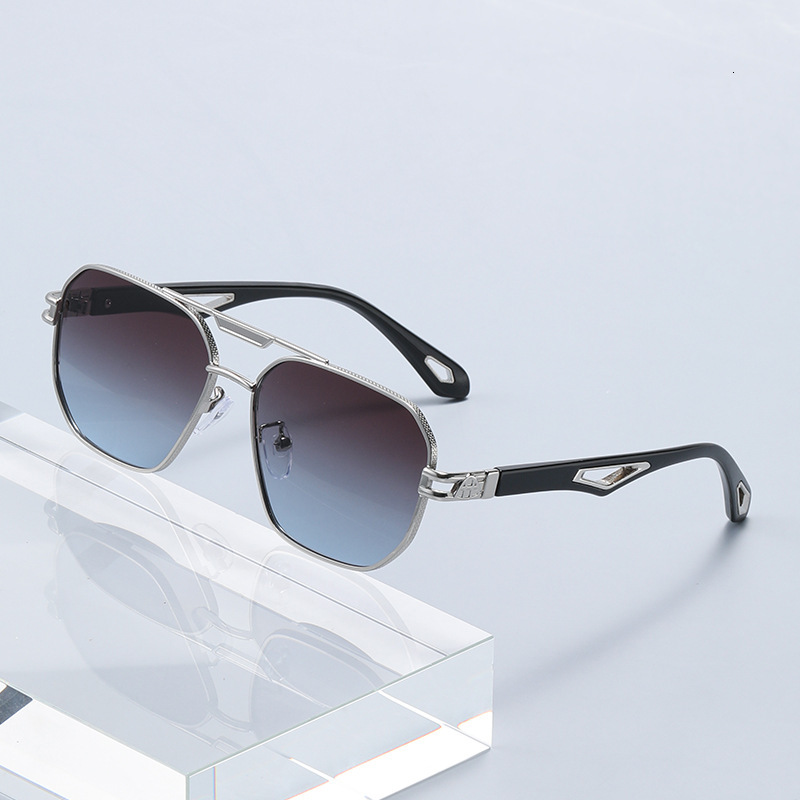 New Square Frame Metal Fashion Versatile Multi-color Style Trendy UV Protection Travel Sunglasses