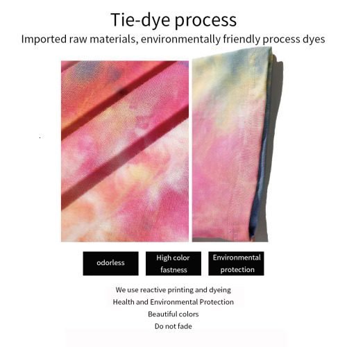 China-Chic New Chinese Traditional Pattern Elk Tie Dyed Short Sleeve T-shirt Rainbow Gradual Change Vintage Beast Print Men's Summer Versatile To