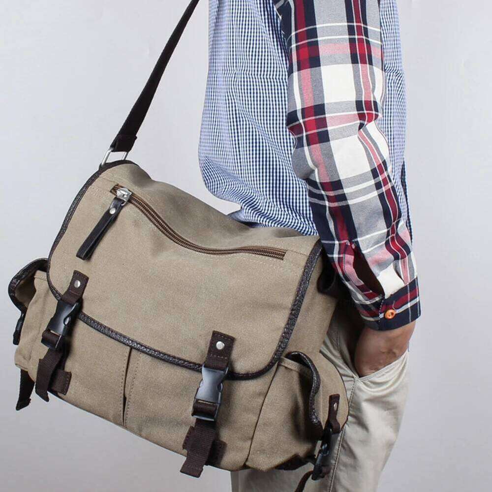 Vintage For Men Large Capacity Crossbody Bags Water Resistant Messenger Handbags Adjustable Strap for School Work