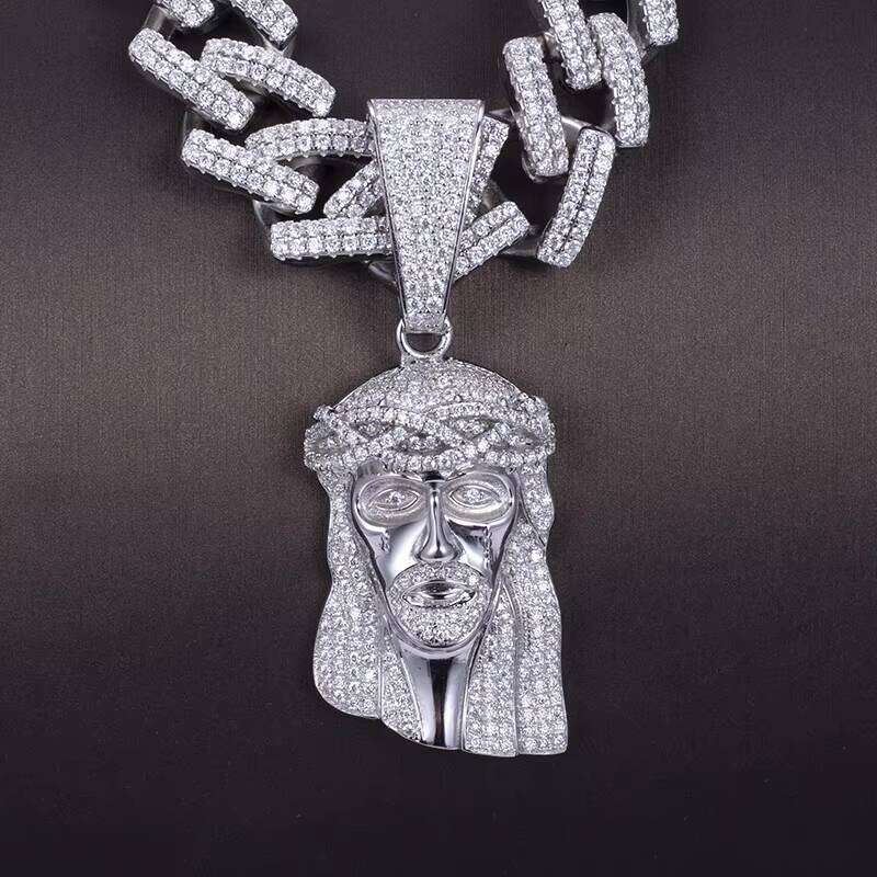 Jewelry Sier Moissanite Jesus Pendant